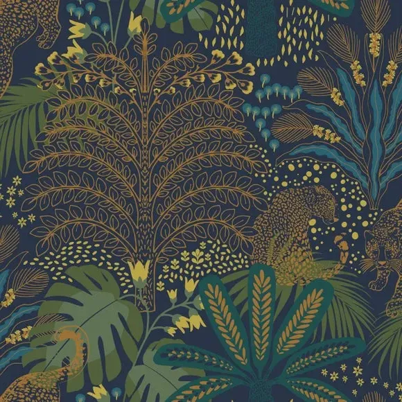Savannah Wallpaper - Navy, Paste the Wall alternate view