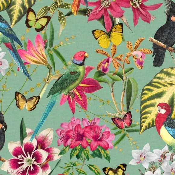 Tropical Wallpaper Removable - Green alternate view