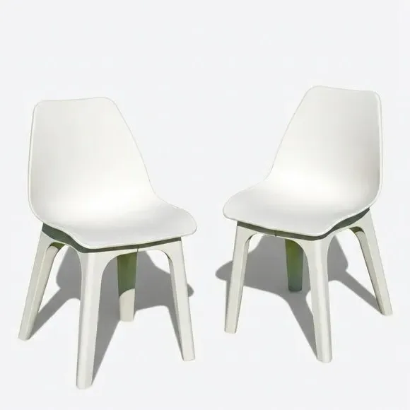 2-Pack Dining Chairs with Contoured Back - White alternate view