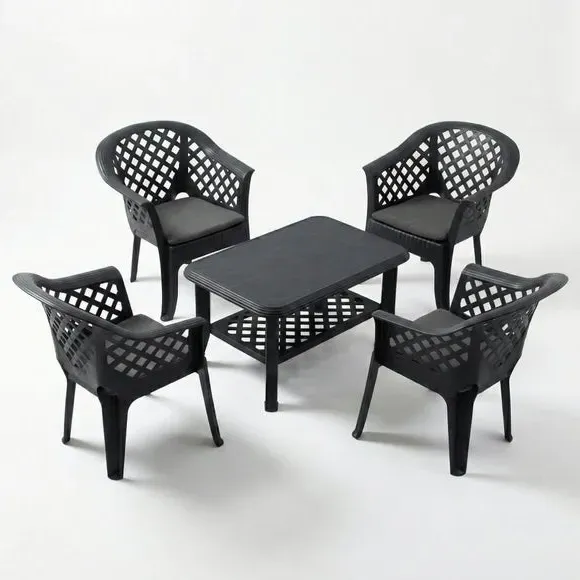 4-Seater Conversation Set Stackable - Dark Grey alternate view