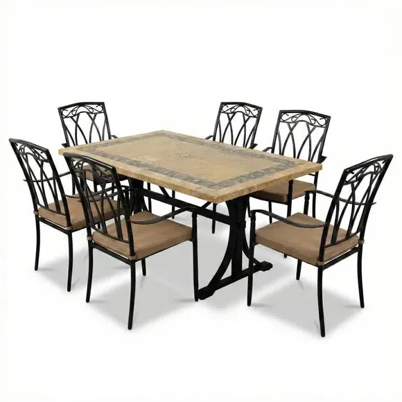 6-Seater Dining Set with Chairs - Multicolor alternate view