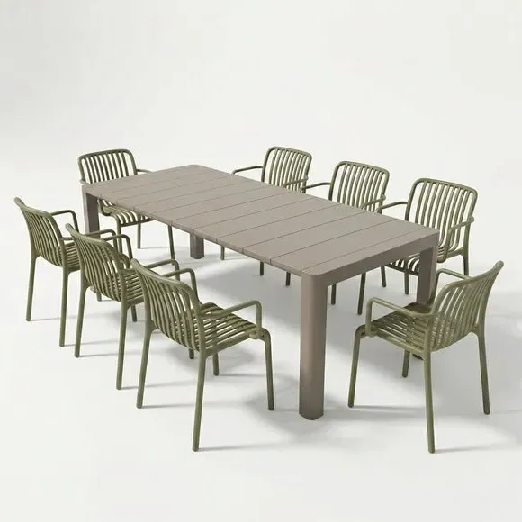 Modura Henrik 8-Seater Dining Set with Armchairs - Avocado Green alternate view