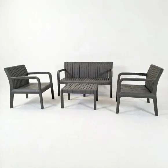 Freya 4-Piece Lounge Set - Nickel Grey, Polypropylene alternate view