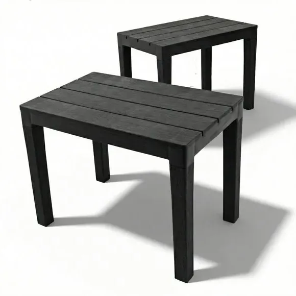 Set of 2 Benches - Grey, Polypropylene alternate view