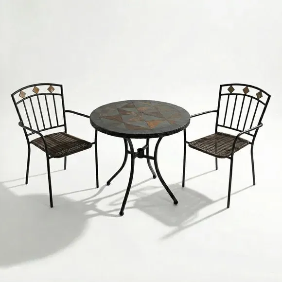 3-Piece Bistro Table Set - Multicolor, Stone alternate view