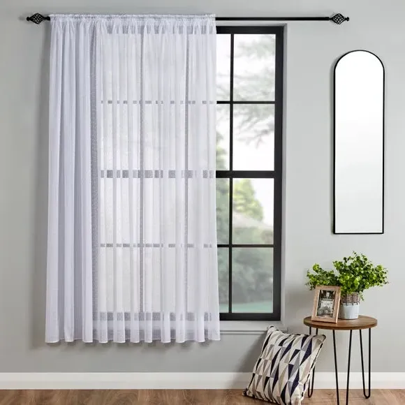 Harrogate Slub Voile Fabric by the Metre - White, Polyester alternate view
