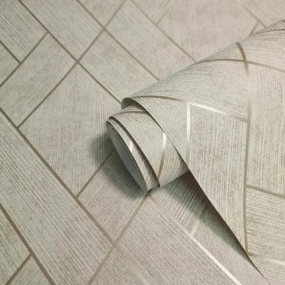 Amari Geometric Wallpaper - Stone alternate view