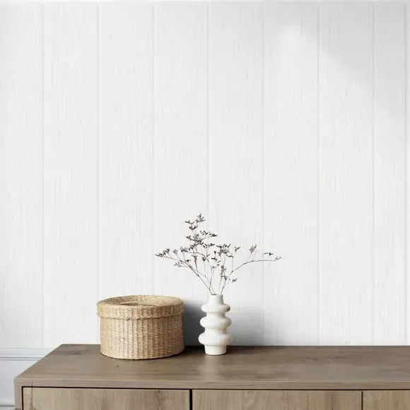 Anaglypta Wood Slat Panel Paintable Wallpaper - White alternate view