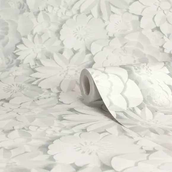 Dimensions Geometric Wallpaper - White alternate view
