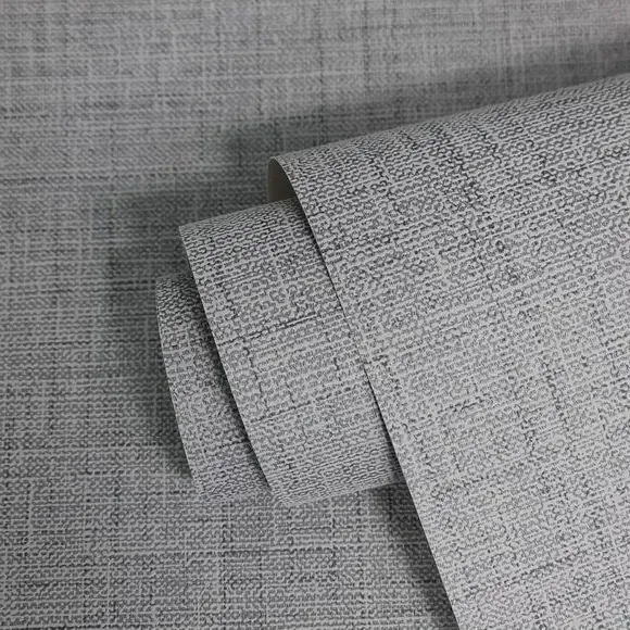 Larson Texture Wallpaper - Charcoal, Vinyl alternate view