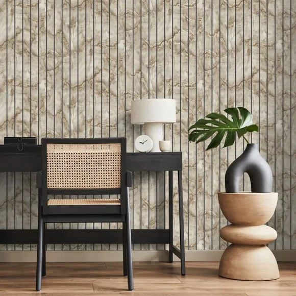 Marble Slat Panel Wallpaper - Natural product
