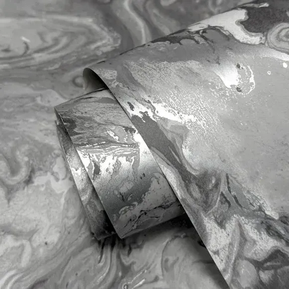 Metallic Marble Wallpaper - Charcoal alternate view