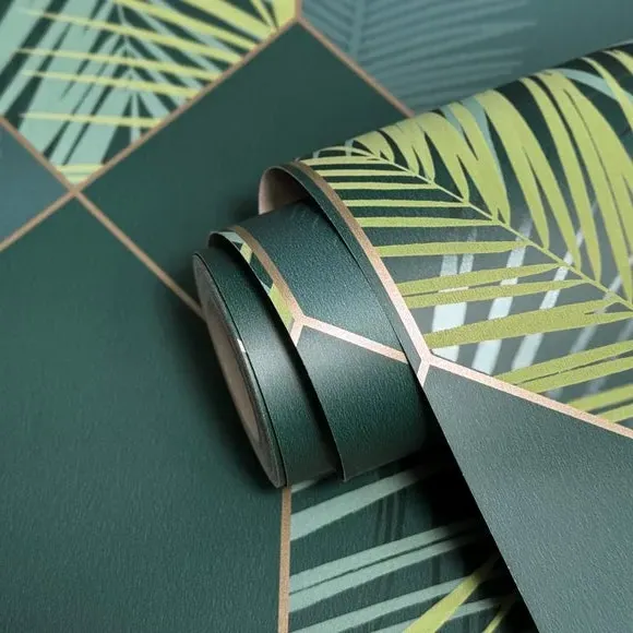Miami Geometric Wallpaper - Emerald alternate view