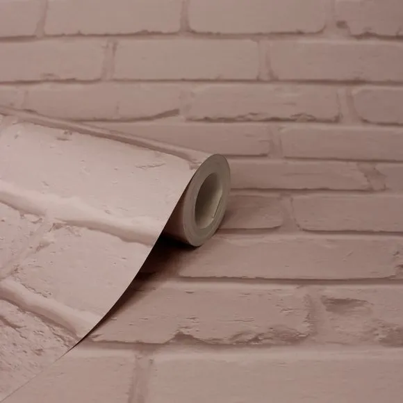 Painted Brick Wallpaper - Blush alternate view