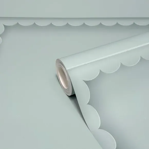 Scallop Panel Wallpaper - Mineral Blue alternate view