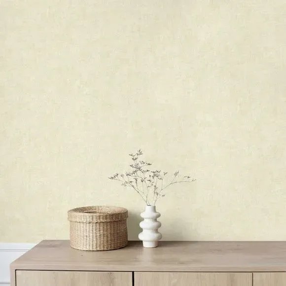 Stonewash Textured Wallpaper - Cream