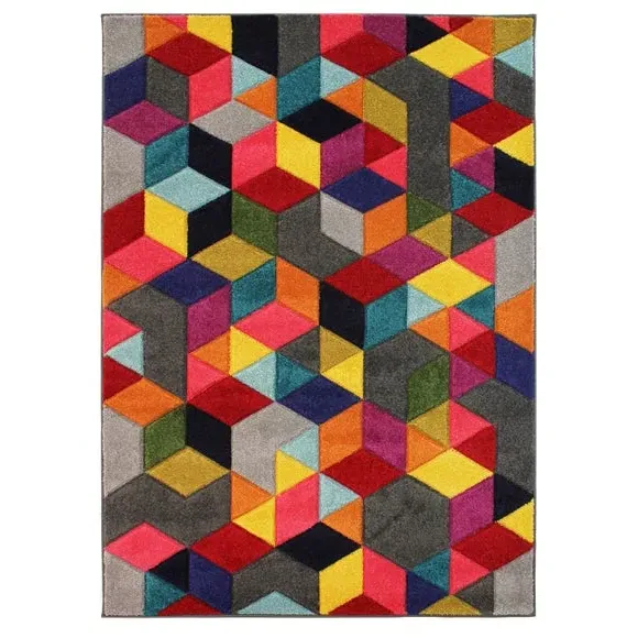 Geometric Rug - Multicoloured alternate view