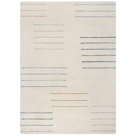 Geometric Wool Rug with Loop Design - Blue, Wool by Dunelm, image 5