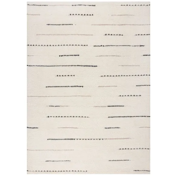 Linear Wool Rug with Loop Design - Black, Wool by Dunelm, image 5