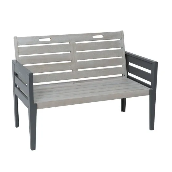 2-Seater Cushioned Bench - White, Eucalyptus alternate view