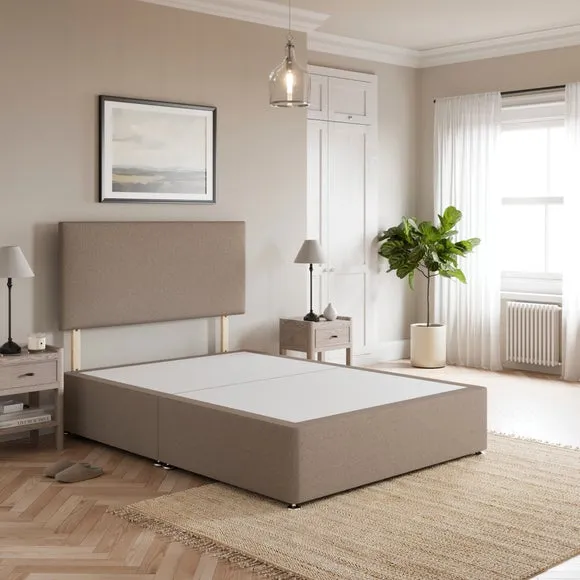 Divan Base with Headboard - Natural Linen product