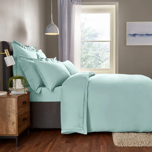 Soft Touch Duvet Cover Set with Pillowcase - Duck Egg Blue, Polyester alternate view