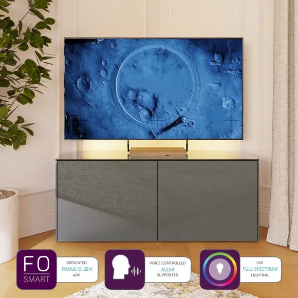 Intel Corner TV Unit with LED Lighting - Grey, High Gloss alternate view