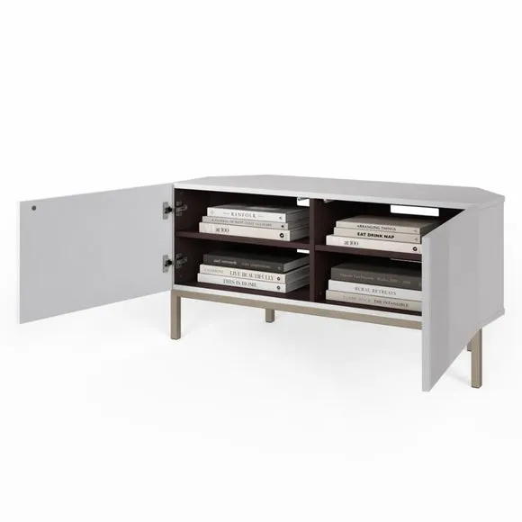 Iona Corner TV Unit with Smart Features - White alternate view