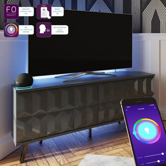 Corner TV Unit with Smart LED - Grey alternate view
