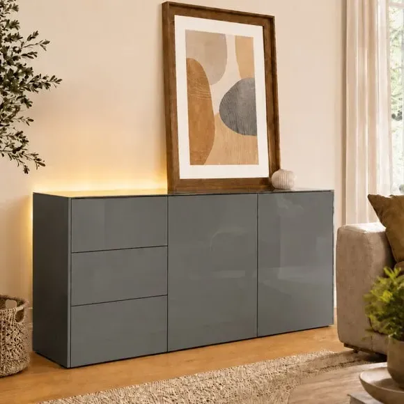 Frank Olsen Intel LED Sideboard - Grey, High Gloss alternate view