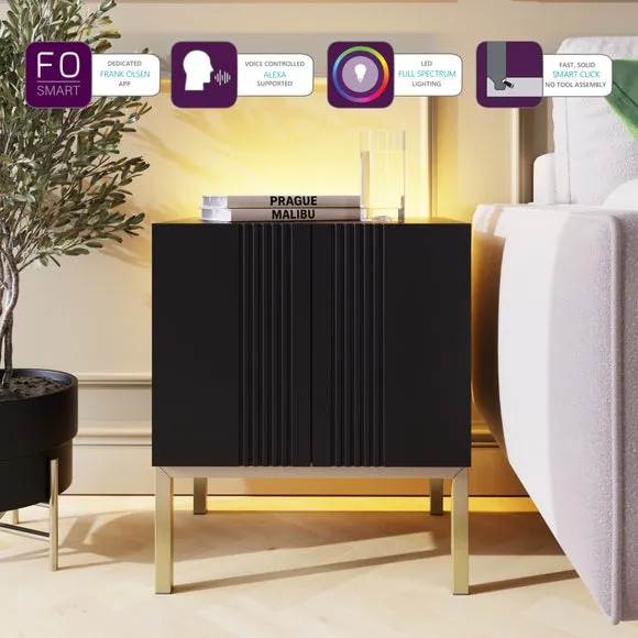 Iona Lamp Table with Storage - Black alternate view