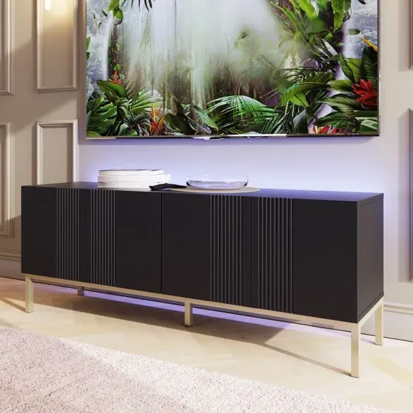 Iona Large TV Unit with Storage - Black alternate view