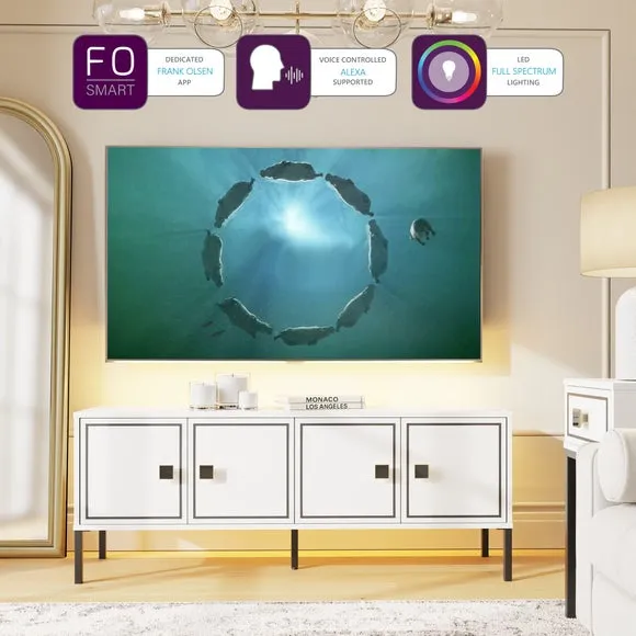 Mia Extra Wide TV Unit with LED Lighting - White alternate view