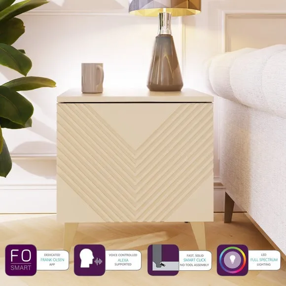 Ava Side Table with Smart LED - Antique White alternate view