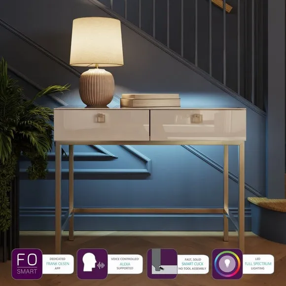Lyra Smart Console Table - Alabaster, High Gloss alternate view