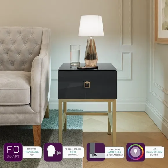 Lyra Smart Side Table - Onyx Black, High Gloss alternate view