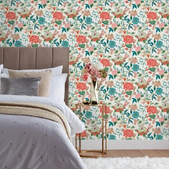 Azalea Floral Wallpaper - White product