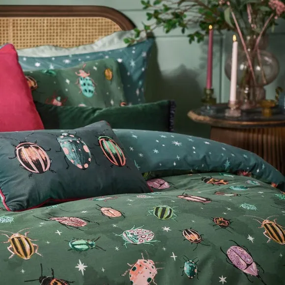 Beetalis Reversible Duvet Cover and Pillowcase Set - Emerald alternate view