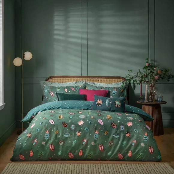 Beetalis Reversible Duvet Cover and Pillowcase Set - Emerald product