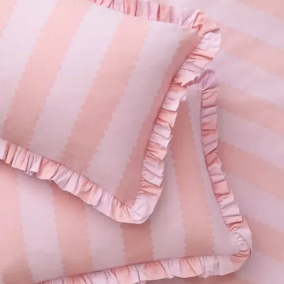 Birdie Stripe Oxford Pillowcase Pair - Raspberry, Polycotton product