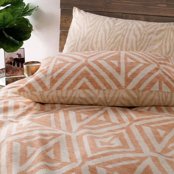 Tanza Duvet Cover & Pillowcase Set - Terracotta alternate view