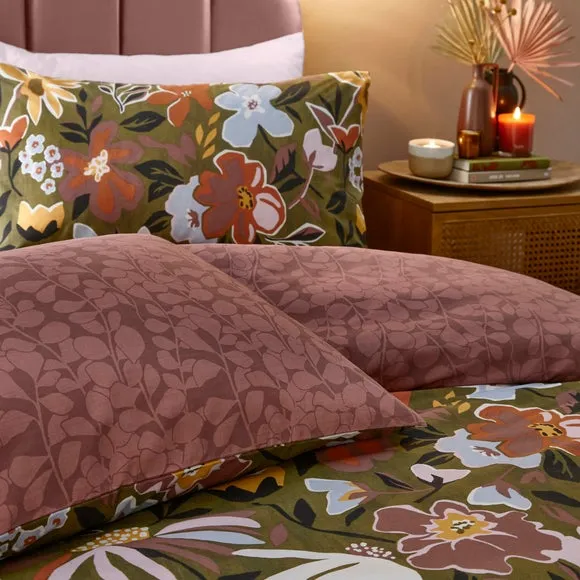 Asterea Duvet Cover and Pillowcase Set Reversible - Multicolour, Polycotton alternate view