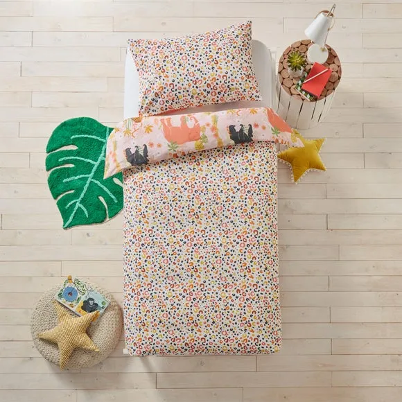 Endangered Floral Duvet Cover and Pillowcase Set - Multicolor, Cotton alternate view