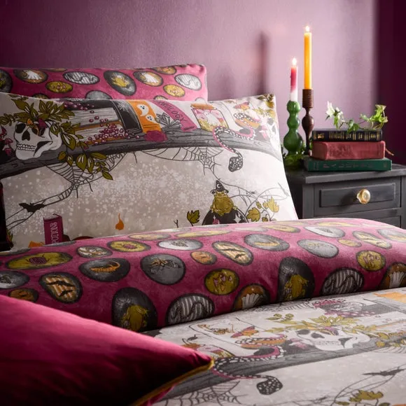 Witchy Tales Reversible Duvet Cover and Pillowcase Set - Multicolor, Polycotton alternate view