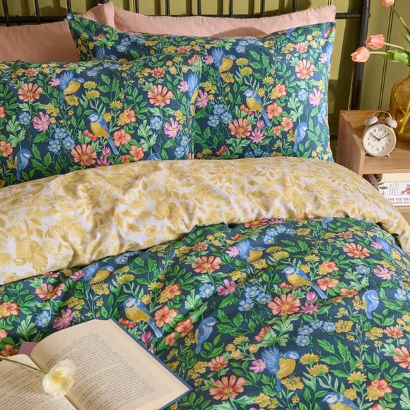 Emerie Duvet Cover & Pillowcase Set - Blue, Polycotton alternate view