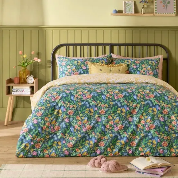 Emerie Duvet Cover & Pillowcase Set - Blue, Polycotton product