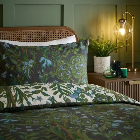 Garden of Wonder Duvet Cover and Pillowcase Set - Green, Polycotton alternate view