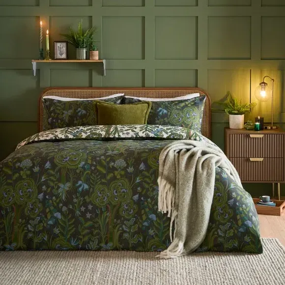 Garden of Wonder Duvet Cover and Pillowcase Set - Green, Polycotton product