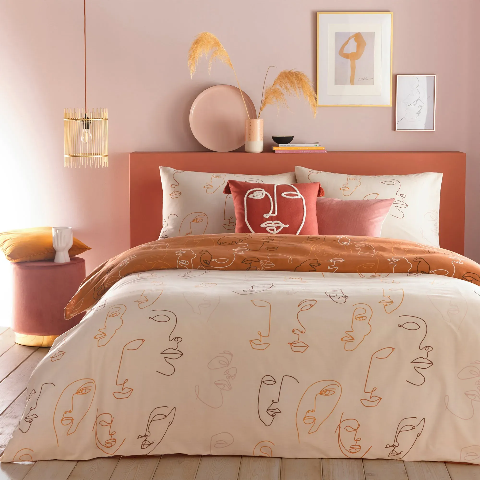 furn-kindred-apricot-reversible-duvet-cover-and-pillowcase-set-beige-yellow image