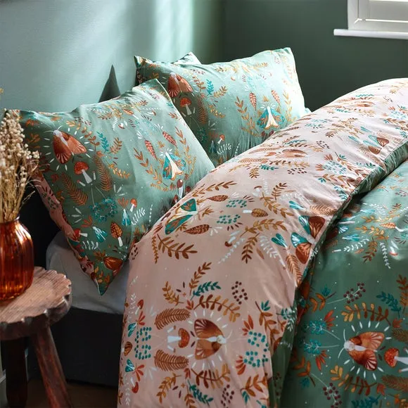 Luna Wood Duvet Cover Set - Fern, Polycotton alternate view